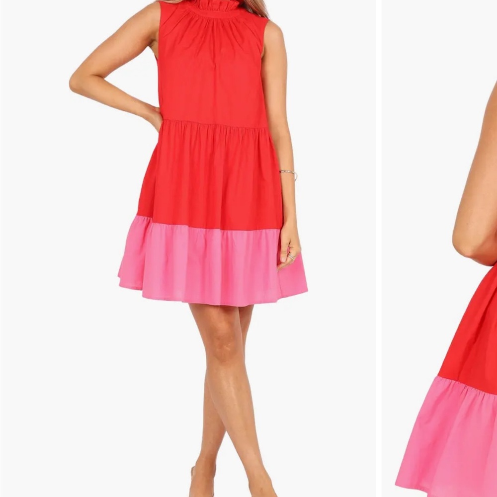 Petal & Pup Red and Pink Mini Dress M